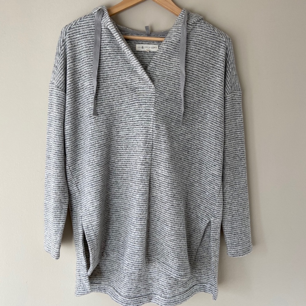 Lou & Grey Striped Hoodie Size Small